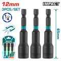 TOTAL 3 Pcs impact magnetic nut set 12mm (TAC271231)