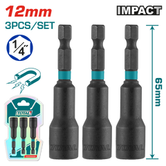 TOTAL 3 Pcs impact magnetic nut set 12mm (TAC271231)
