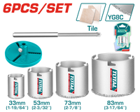 TOTAL Carbide gritted hole saw set (TAC44061)