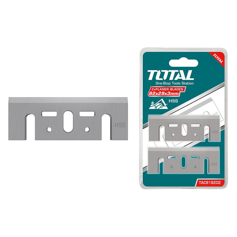 TOTAL HSS Planer Blades 82mm (2pcs) – TAC618202 TOTAL HSS Planer Blades 82mm (2pcs) – TAC618202