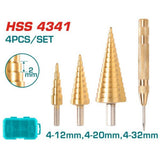 TOTAL 3pcs Step drill bit with 1pcs Automatic TACSD2041