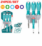 TOTAL 24 Pcs Screwdriver & Bits Set (TACSD302462)