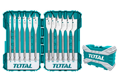 TOTAL 12PCS flat wood drill bits set