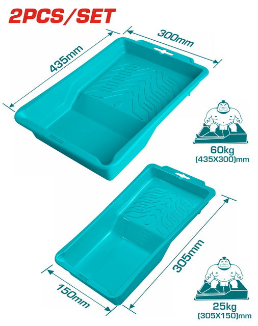TOTAL 2PCs Paint Tray Set PP Plastic – 10″ & 4″ TOTAL 2PCs Paint Tray Set PP Plastic – 10″ & 4″