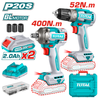 TOTAL 20V Cordless 2 in 1 Combo Kit - Drill & Impact Wrench