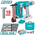 TOTAL Cordless brick nailer 20Volt perfect for brick wall, iron sheets(≤1mm), and wood (TCSTLI3808)