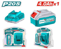 TOTAL P20S 4.0Ah Lithium-Ion battery and charger kit (TFBCPK1214)