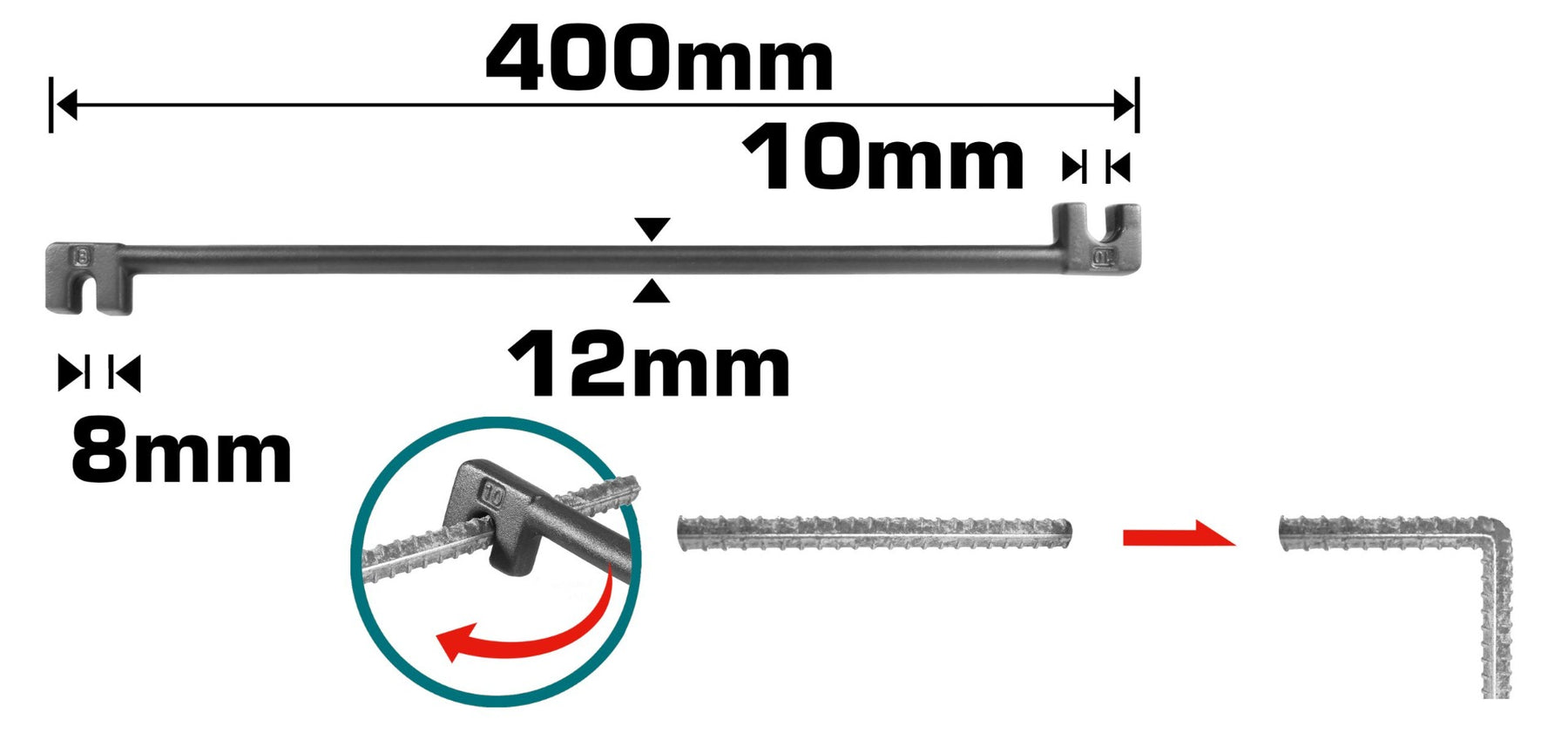 Total 8-10mm Rebar Bender (THBEB08102) – Precision Metal Bending Tool Total 8-10mm Rebar Bender (THBEB08102) – Precision Metal Bending Tool