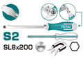 TOTAL THGS82006 Slotted go-through screwdriver 200*8