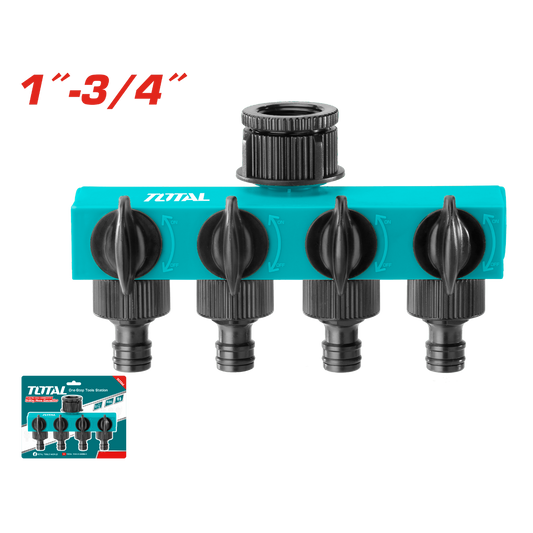Total Plastic Hose Connector with Multiple Outlets 1″-3/4″