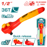 TOTAL 1/2" Insulated ratchet wrench (THIRTH121)