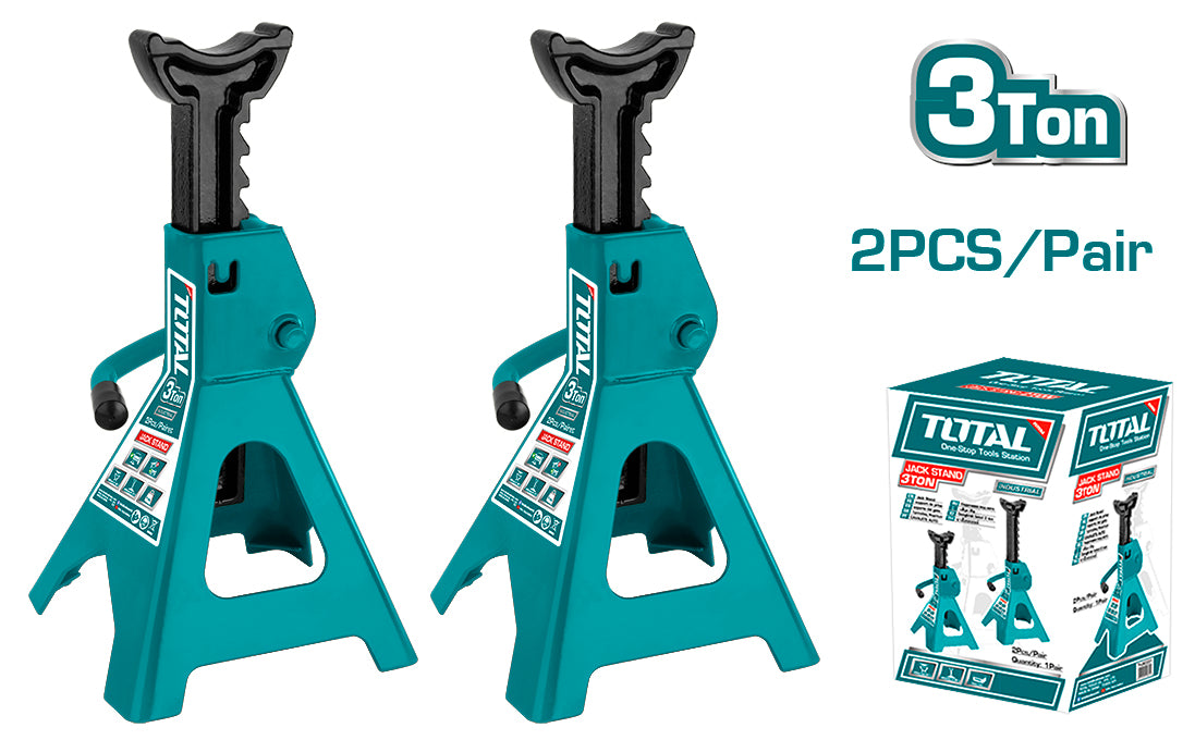 TOTAL Jack Stand 3 Tons | Adjustable 270–410mm | Pair TOTAL Jack Stand 3 Tons | Adjustable 270–410mm | Pair