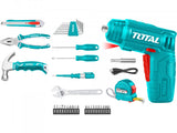 TOTAL 38 Pcs tools set wiht cordless drill 4V (THKTHP10386)