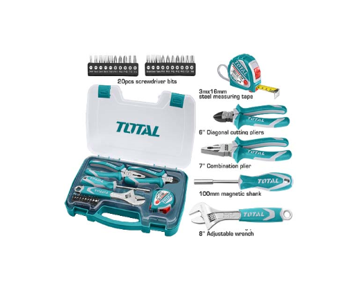 TOTAL 25 Pcs Hand Tools Set (THKTHP90256) – Complete for Everyday Use TOTAL 25 Pcs Hand Tools Set (THKTHP90256) – Complete for Everyday Use
