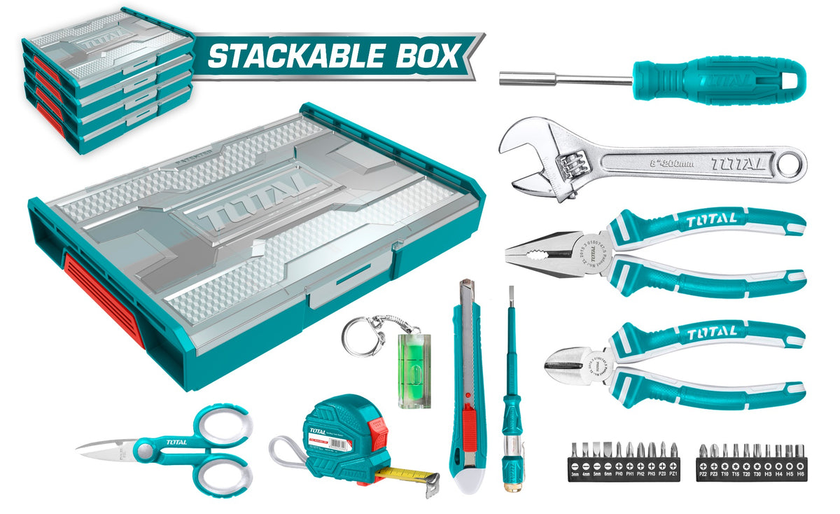 TOTAL 29 Pcs Household Tools Set (THKTV02H291) – Perfect for Maintenance & Repairs TOTAL 29 Pcs Household Tools Set (THKTV02H291) – Perfect for Maintenance & Repairs