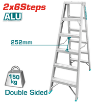 TOTAL Double Side Ladder 2 x 6 Steps (THLAD01061)