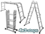 TOTAL Multi-purpose aluminum ladder 4X3 -3.38 m (THLAD04431)