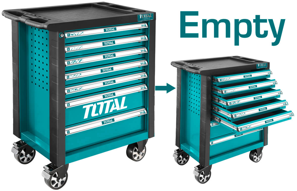 Total 7-Drawer Mobile Tool Cabinet – Comprehensive Tool Organization