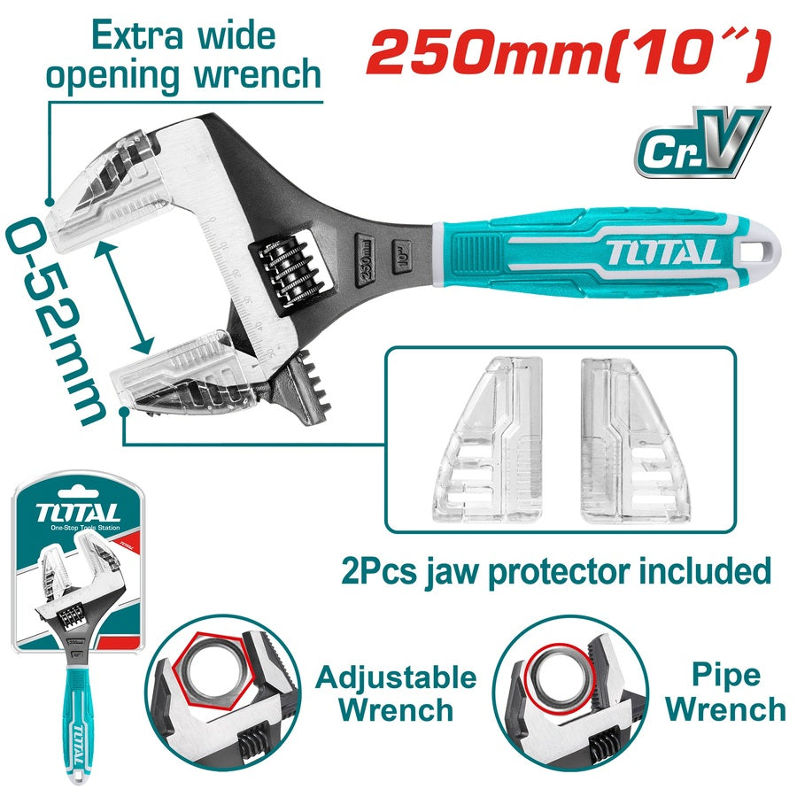 TOTAL 2-in-1 Wide Jaw Wrench for Nuts and Pipes (THT10210G) TOTAL 2-in-1 Wide Jaw Wrench for Nuts and Pipes (THT10210G)
