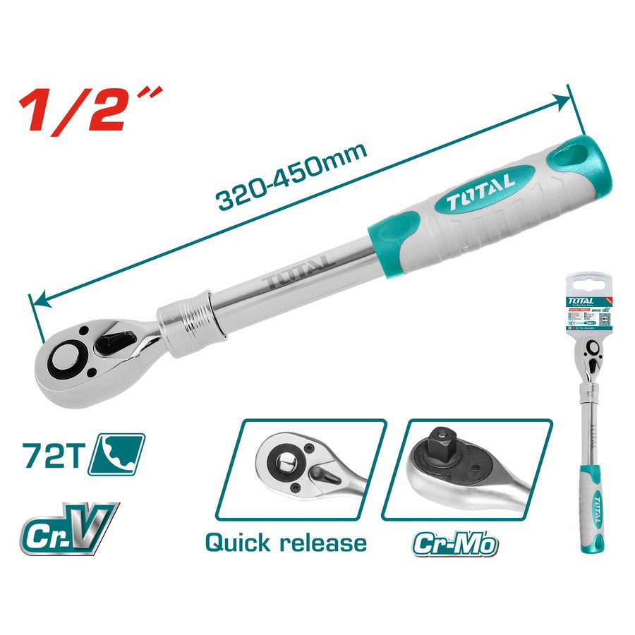 TOTAL 1/2″ Extendable Ratchet Wrench | THT106128L TOTAL 1/2″ Extendable Ratchet Wrench | THT106128L