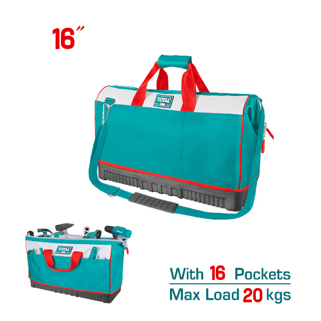 TOTAL 16" Tool Bag | 16 Pockets – Practical Tool Organizer