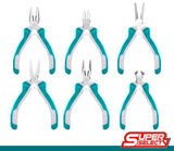 TOTAL 6PCs Mini Pliers Set 115mm - 4.5" (THT1K0511)