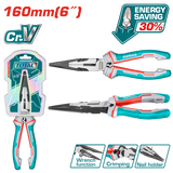 TOTAL 6″ High Leverage Long Nose Pliers Cr-V Grip