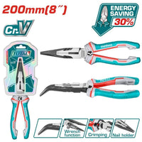 TOTAL High Leverage Bent Nose Pliers 200mm - 8"