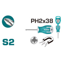 TOTAL Phillips Screwdriver PH2 X 38mm (THT26PH2038)