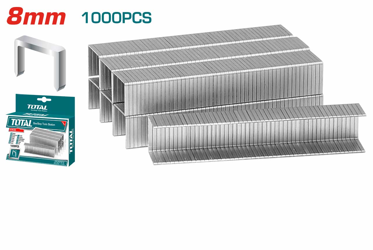 TOTAL 8mm Staples – 1000 Pcs Pack for Manual Staplers TOTAL 8mm Staples – 1000 Pcs Pack for Manual Staplers