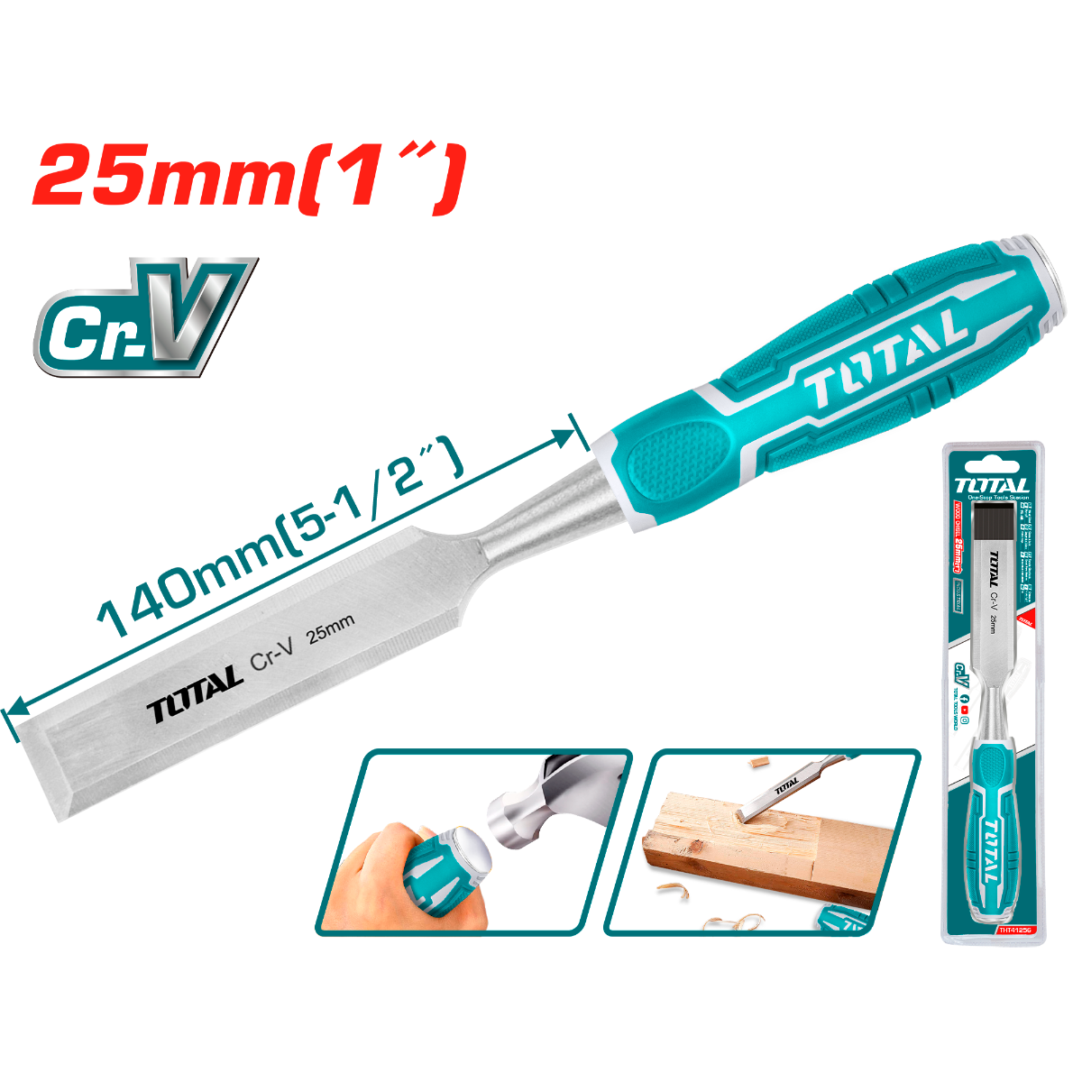 Total 140×25mm Wood Chisels – Precise Woodworking Tool Total 140×25mm Wood Chisels – Precise Woodworking Tool