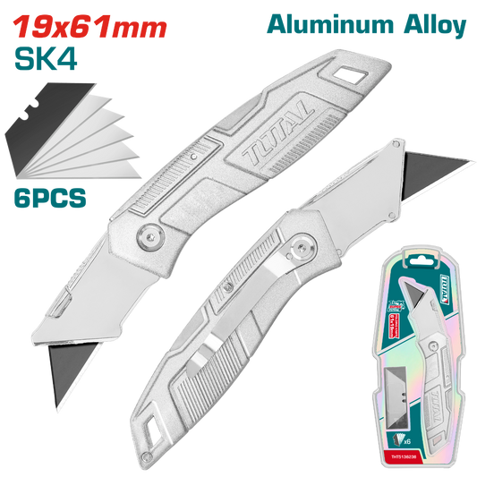 TOTAL Folding Knife with 5 Spare Blades 61×19mm