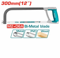 TOTAL 12" Hacksaw Frame, Bi-metal Blade & Soft Grip