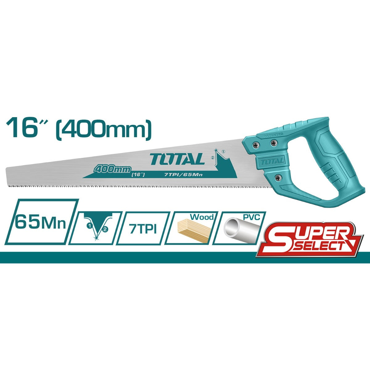 TOTAL Hand Saw 400mm - 16"  (THT551663D)
