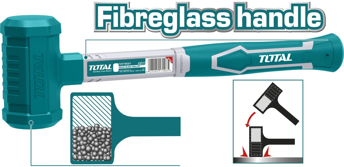 Total 907g (2lb) Fiberglass Handle Sledgehammer (THT79021) – Strength & Durability Total 907g (2lb) Fiberglass Handle Sledgehammer (THT79021) – Strength & Durability