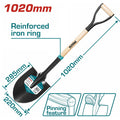 TOTAL Steel Shovel with Wooden Handle 1m (THTHW0101)