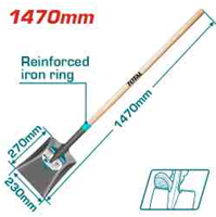 Total Square Shovel with 147 cm Wooden Stick (THTHW0202) Total Square Shovel with 147 cm Wooden Stick (THTHW0202)