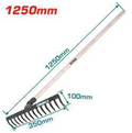 Total 125cm Steel Ground Rake with Wooden Handle | Durable & Versatile