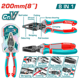 TOTAL 8-in-1 Multi-function combination pliers (THTMF186)
