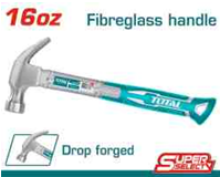 TOTAL Claw Hammer with Fiberglass Handle 450g – 16oz TOTAL Claw Hammer with Fiberglass Handle 450g – 16oz