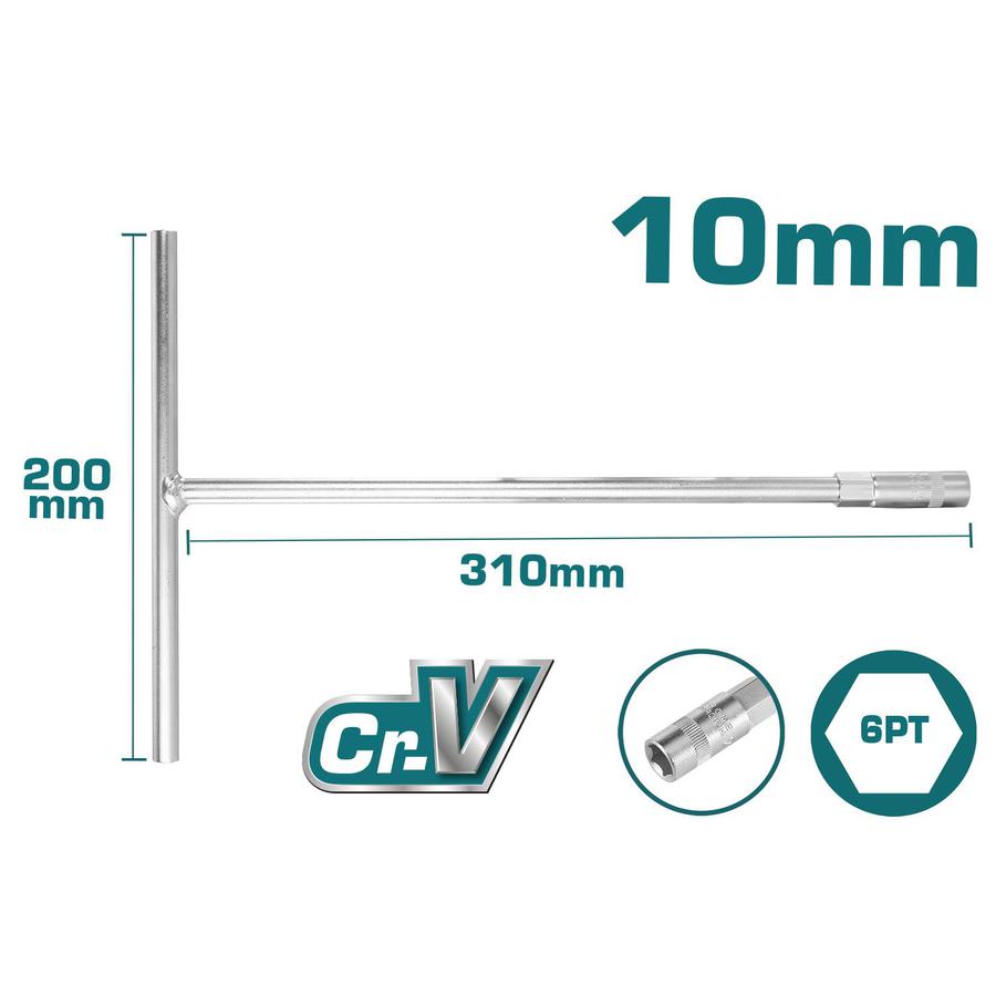 10mm Box Wrench with T-Handle by Total (THTSW1006) 10mm Box Wrench with T-Handle by Total (THTSW1006)
