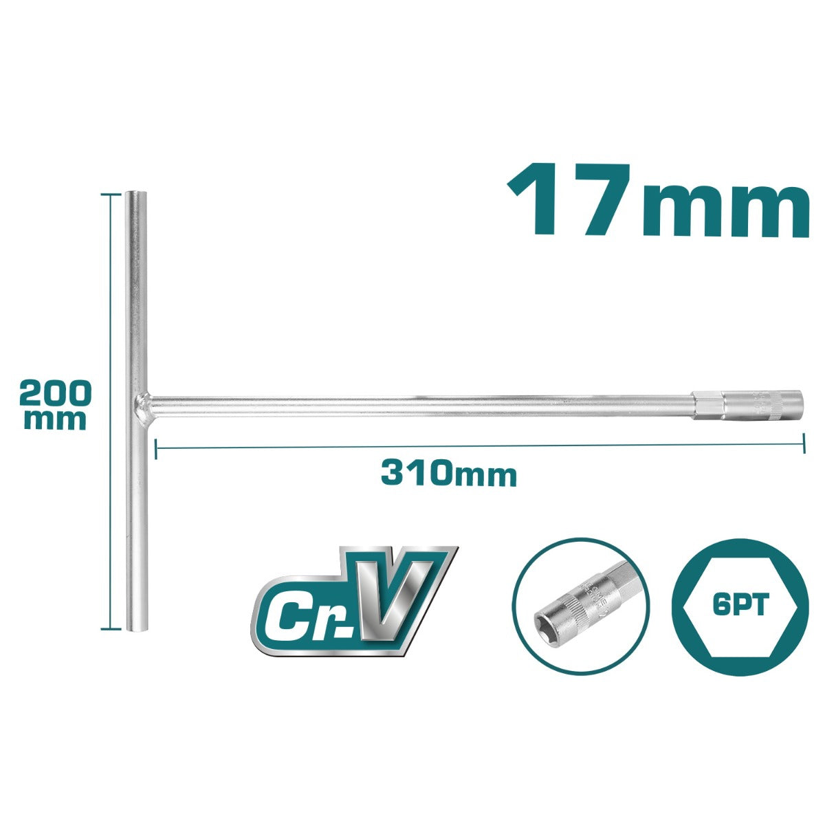 17mm Box Wrench with T-Handle by Total (THTSW1706) 17mm Box Wrench with T-Handle by Total (THTSW1706)