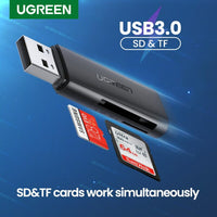 UGREEN قارئ كروت USB 3.0 مزدوج – SD وTF في وقت واحد