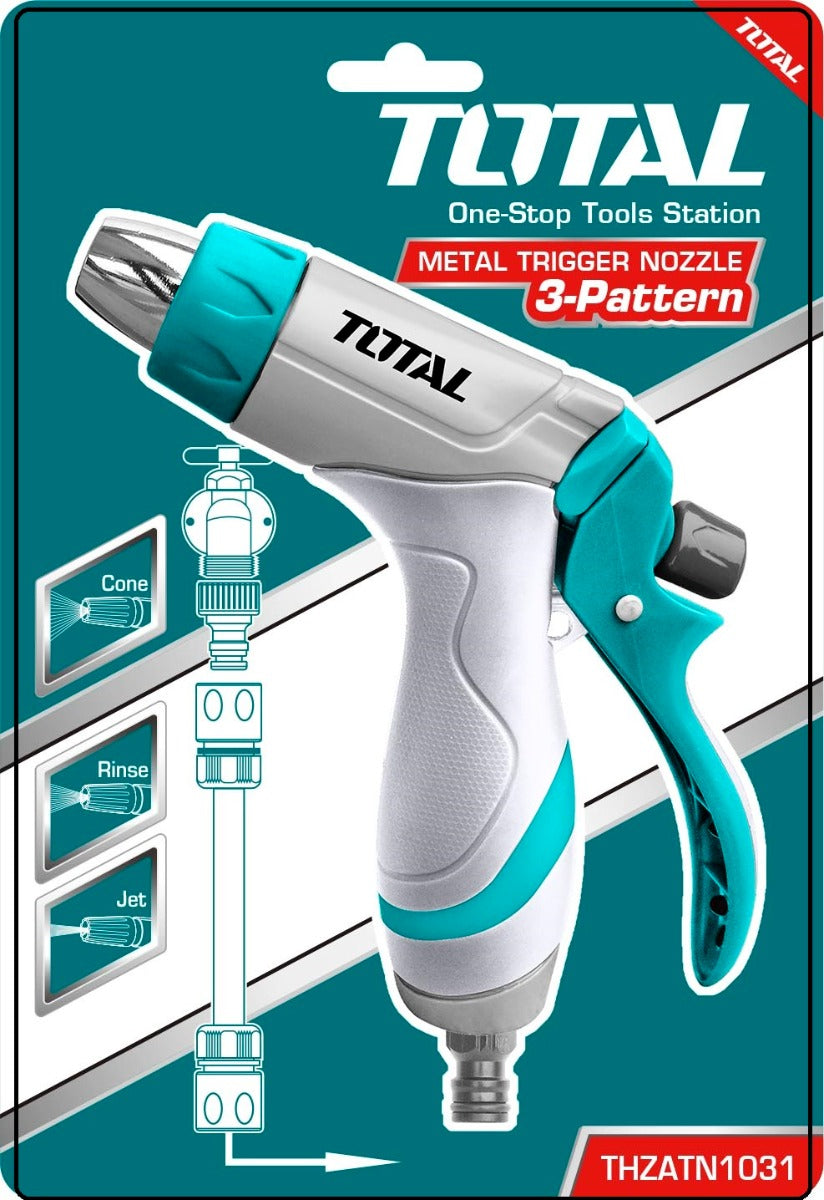 Total Metal Nozzle Water Sprayer with Adjustable Rear Trigger and Three Spray Modes