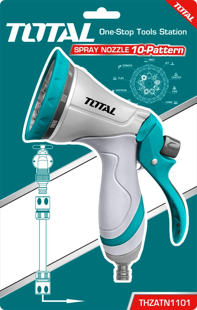 Total Metal Nozzle Water Sprayer with 10 Spray Modes (THZATN1101)