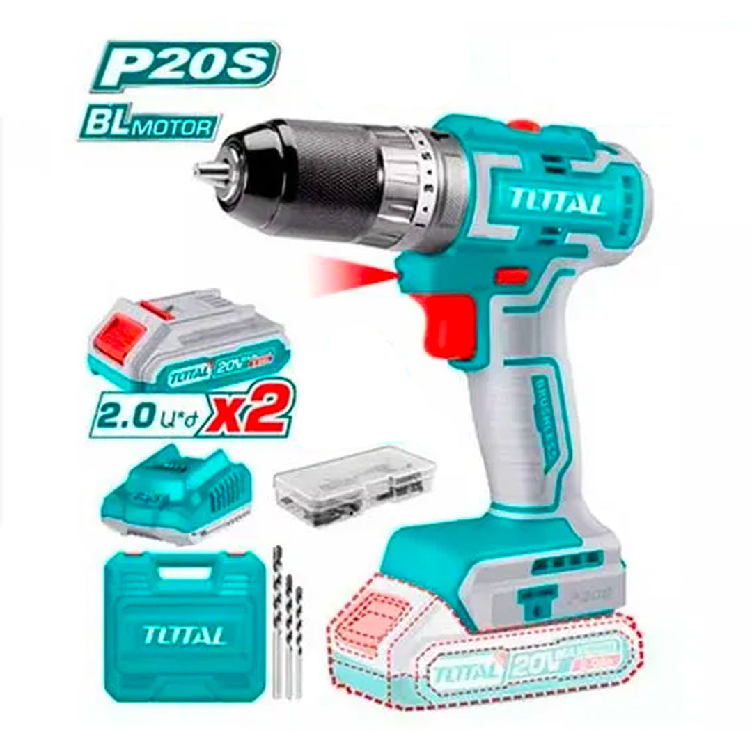 TOTAL 20V Cordless Brushless Impact Drill Compact & Powerful