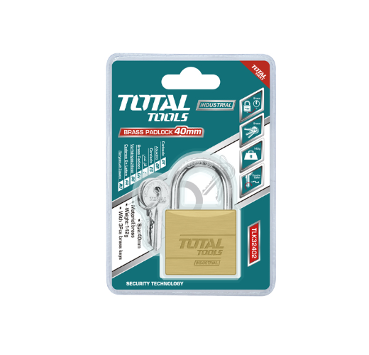 TOTAL TLK32502 Heavy-Duty Brass Padlock 50mm – Maximum Security