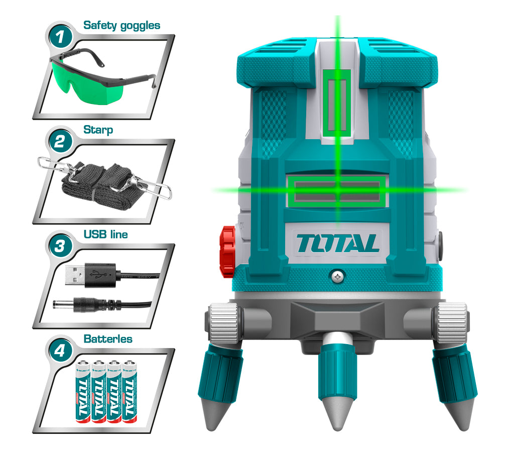 Total Self-Leveling Green Laser Level 5 Lines – Precision & Clarity Total Self-Leveling Green Laser Level 5 Lines – Precision & Clarity