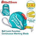 TOTAL Steel measuring tape 8mx25mm (TMT126281M)