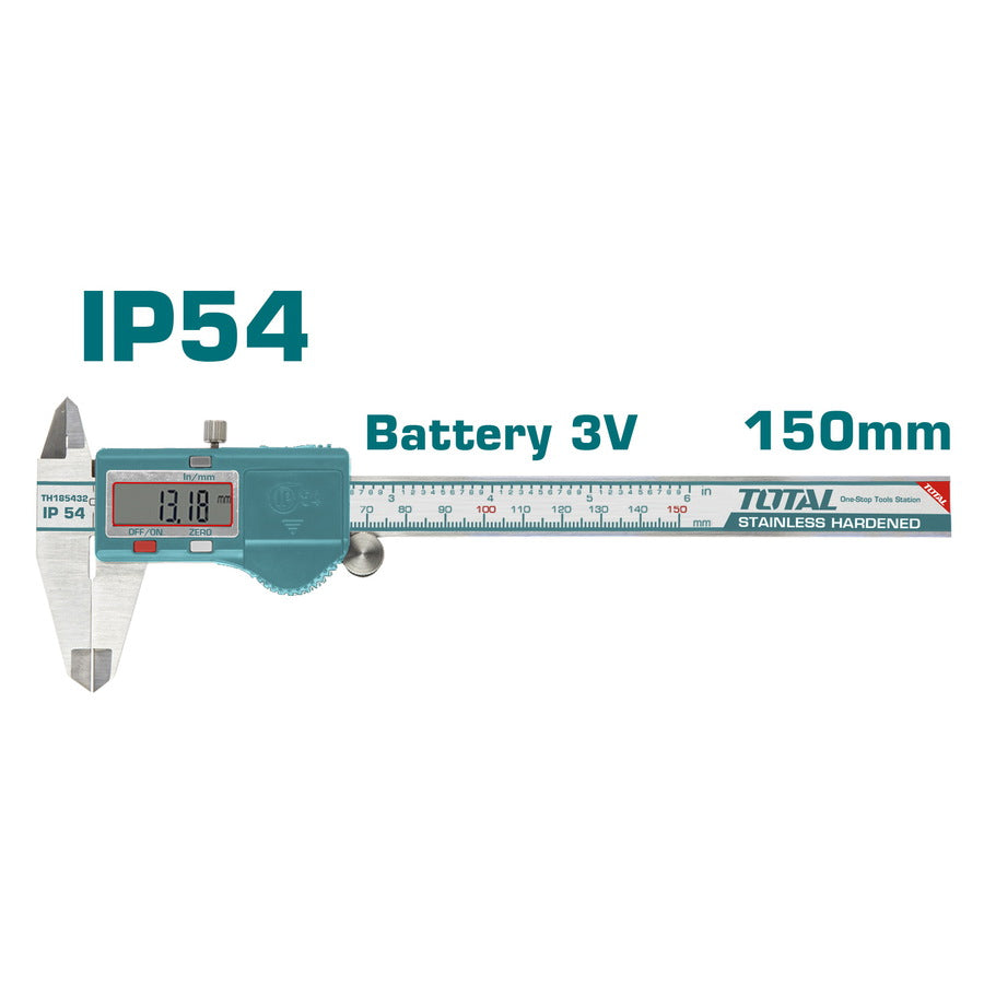 TOTAL Digital Caliper 150MM Waterproof (TMT321506) – High Precision TOTAL Digital Caliper 150MM Waterproof (TMT321506) – High Precision